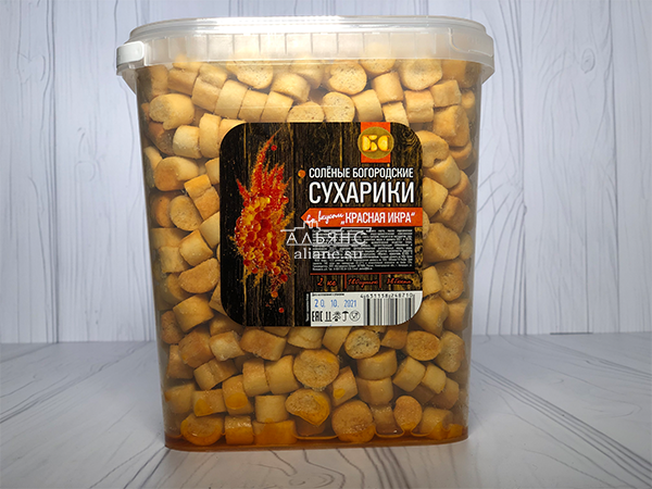 Сухарики с красной икрой в Дубне